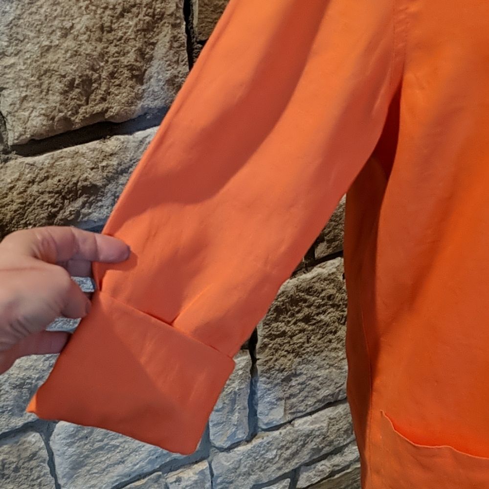Evan Picone Orange Jacket Button Down Size Small … - image 3